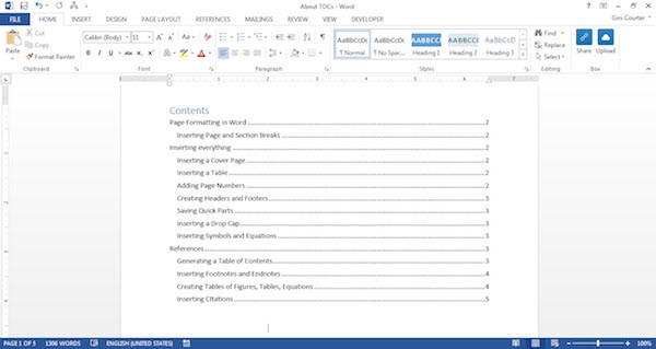 Intensive air Discover The Wicked Easy Way to Create a Table of Contents in Word
