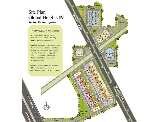 site plan for Breez Global Heights 89 sector 89 Gurgaon. it Is A new Affordable Housing Property.