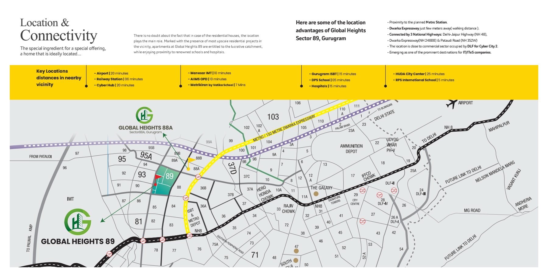 location map for Breez Global Heights 89 sector 89 Gurgaon Is A new Affordable Housing Property.