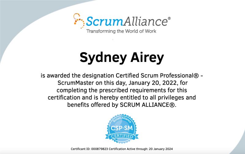 Sydney Airey SASM CSPO CSP SM on LinkedIn: #scrum #agile 25 comments Sydney Airey SASM CSPO CSP SM on LinkedIn: #scrum #agile 25 comments