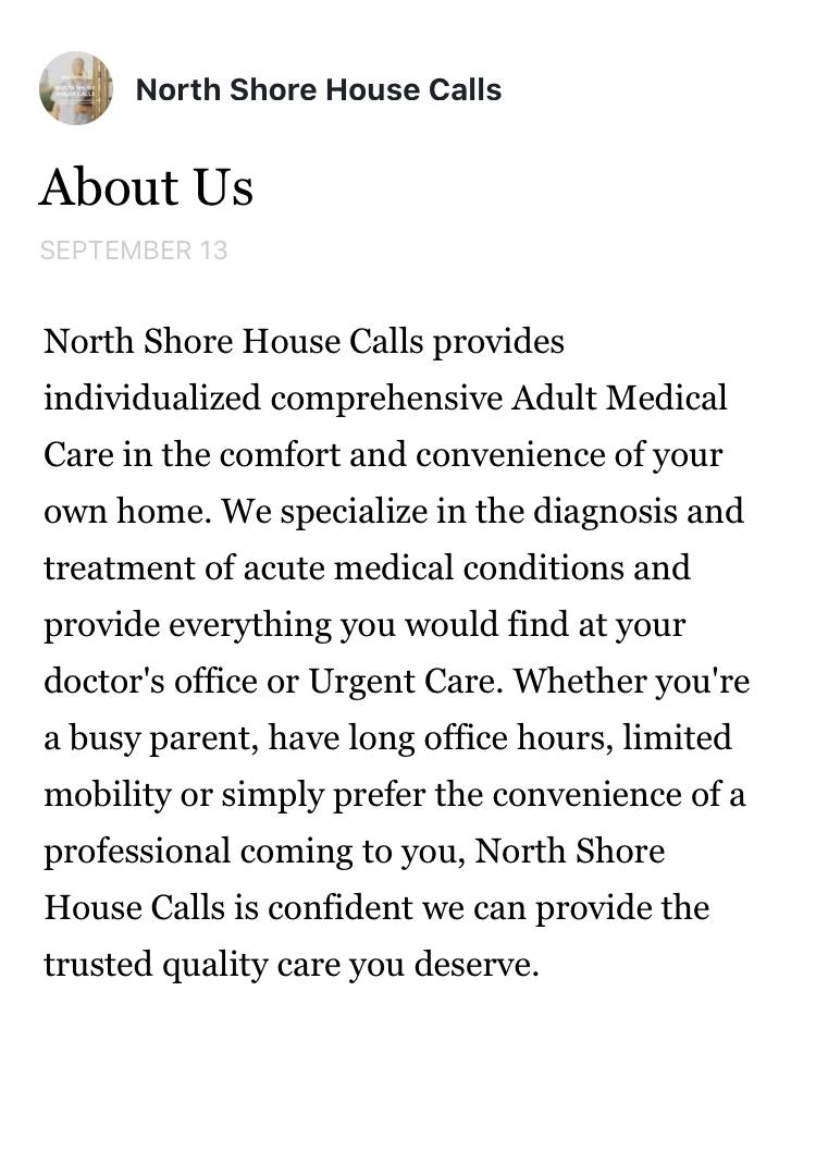 north shore house calls