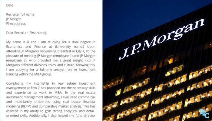 how to write a cover letter jp morgan