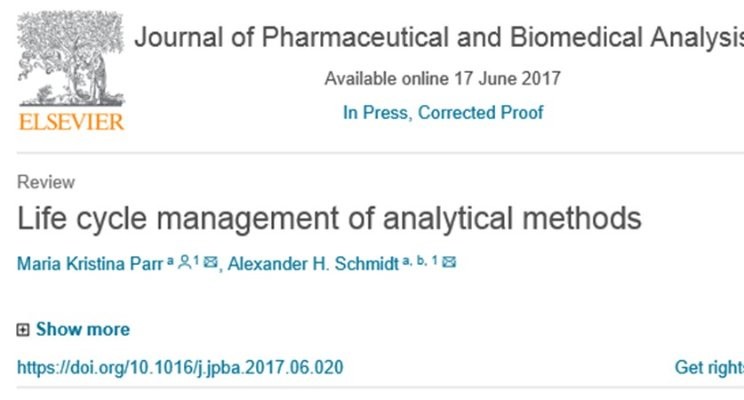 Life cycle Management of analytical methods