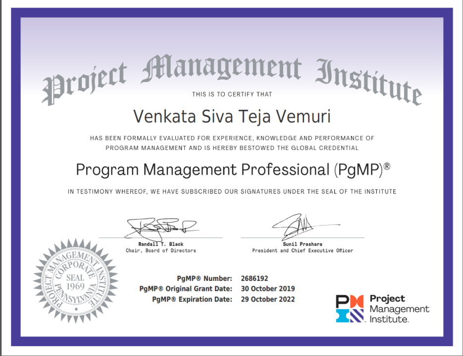 Keeping your PgMP Certification up to date