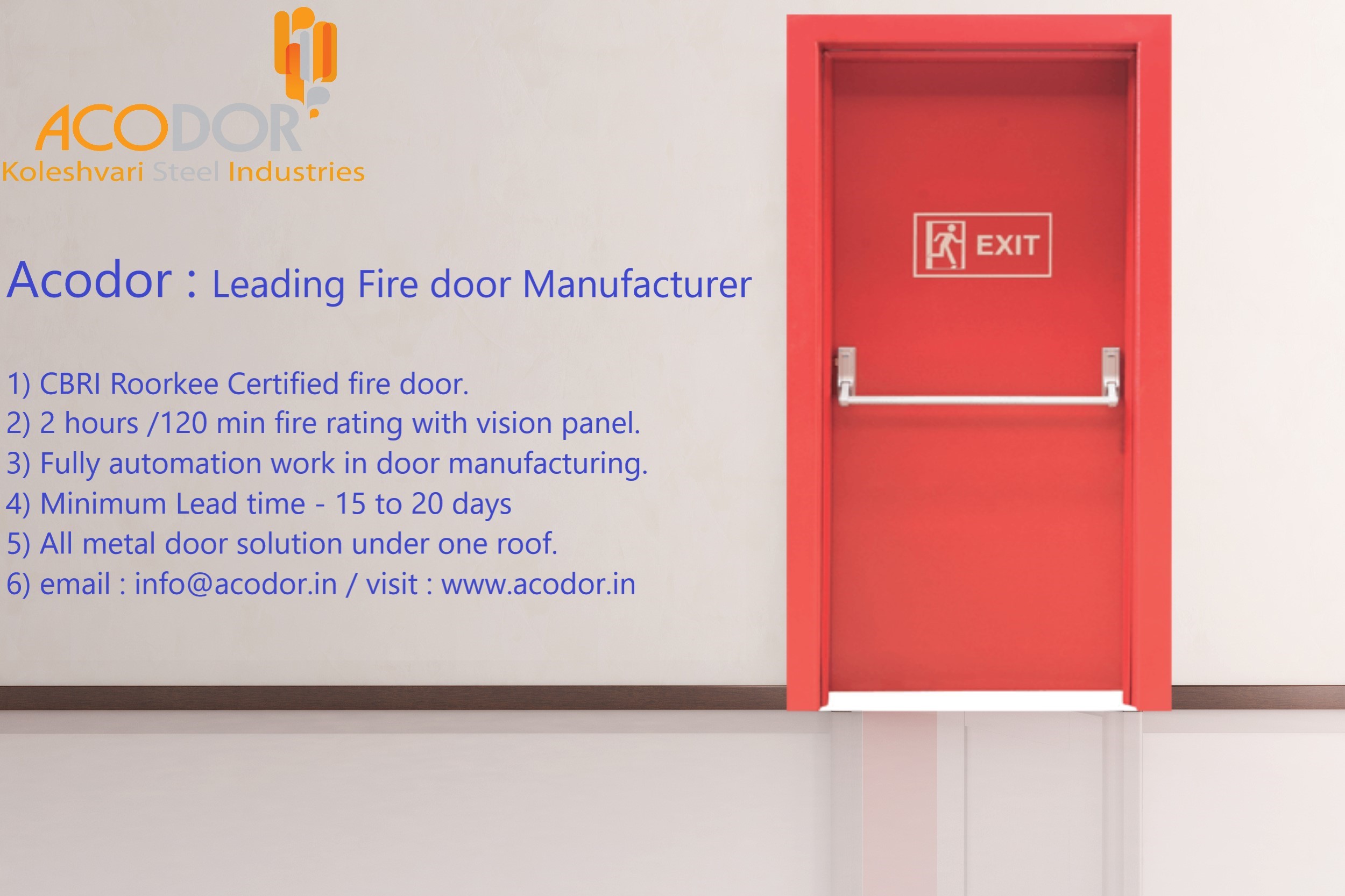 Acodor Fire Door Manufacturer In India Linkedin