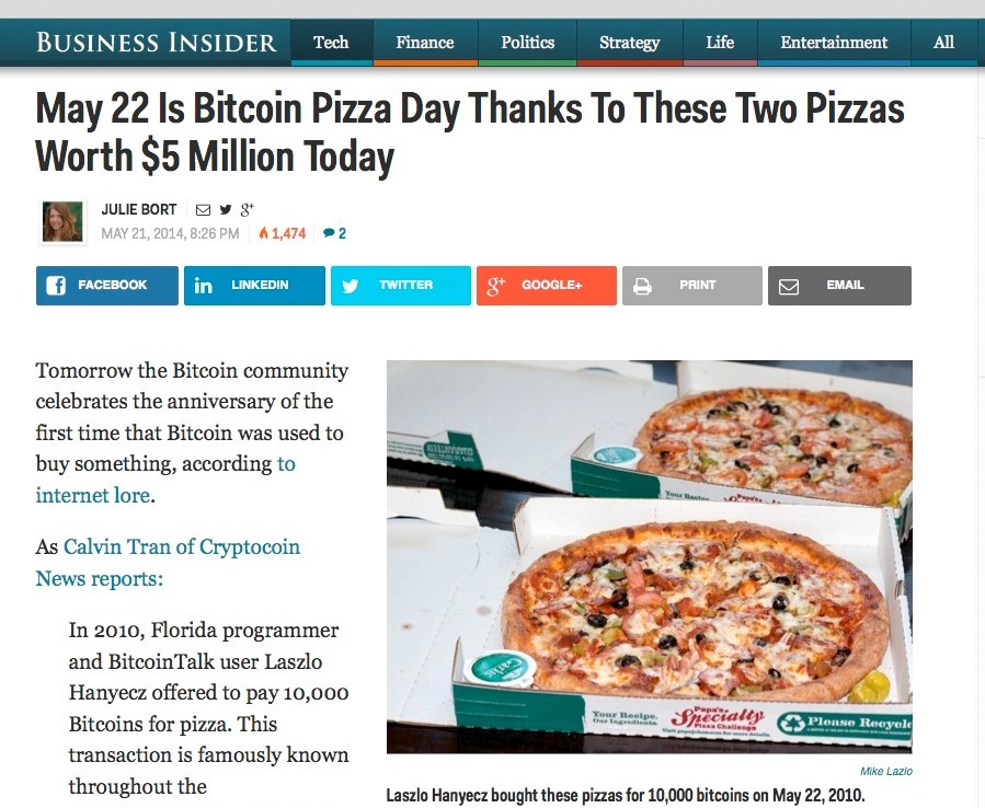 el folosește 25000 de bitcoin pentru a tranzacționa o pizza