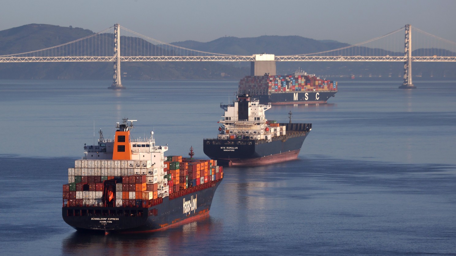 Cargo Ships. Supply Chains. Credit: Getty Images Copyright: 2021 Getty Images