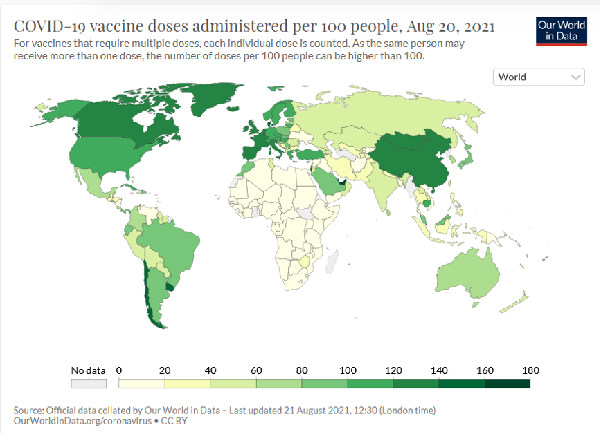 Covid19 vaccine world map
