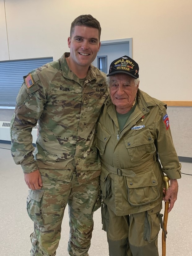 Rick's son Jake with a World War II veteran