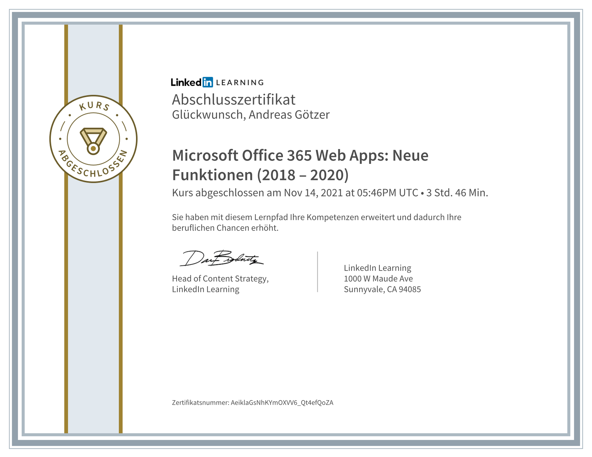 Andreas Götzer auf LinkedIn: Certificate of Completion Andreas Götzer auf LinkedIn: Certificate of Completion