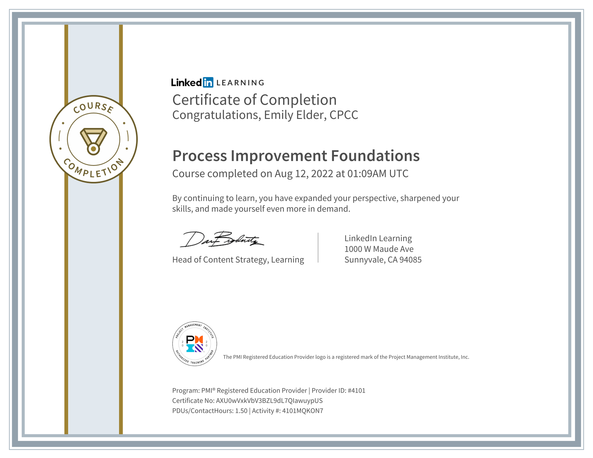Emily Elder CPCC on LinkedIn: Certificate of Completion Emily Elder CPCC on LinkedIn: Certificate of Completion