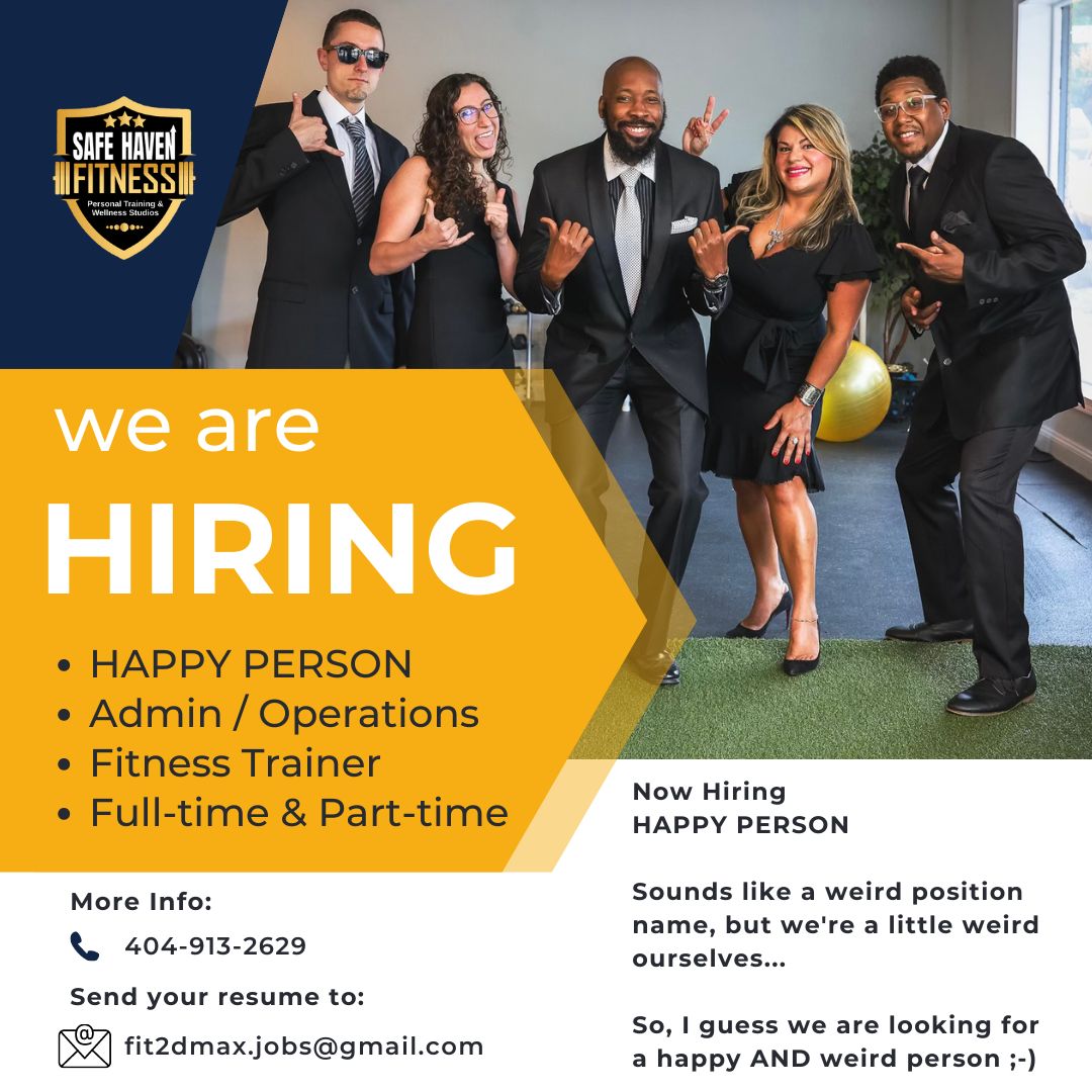 Fit2DMax on LinkedIn: We are hiring a HAPPY PERSON We are looking for a ...