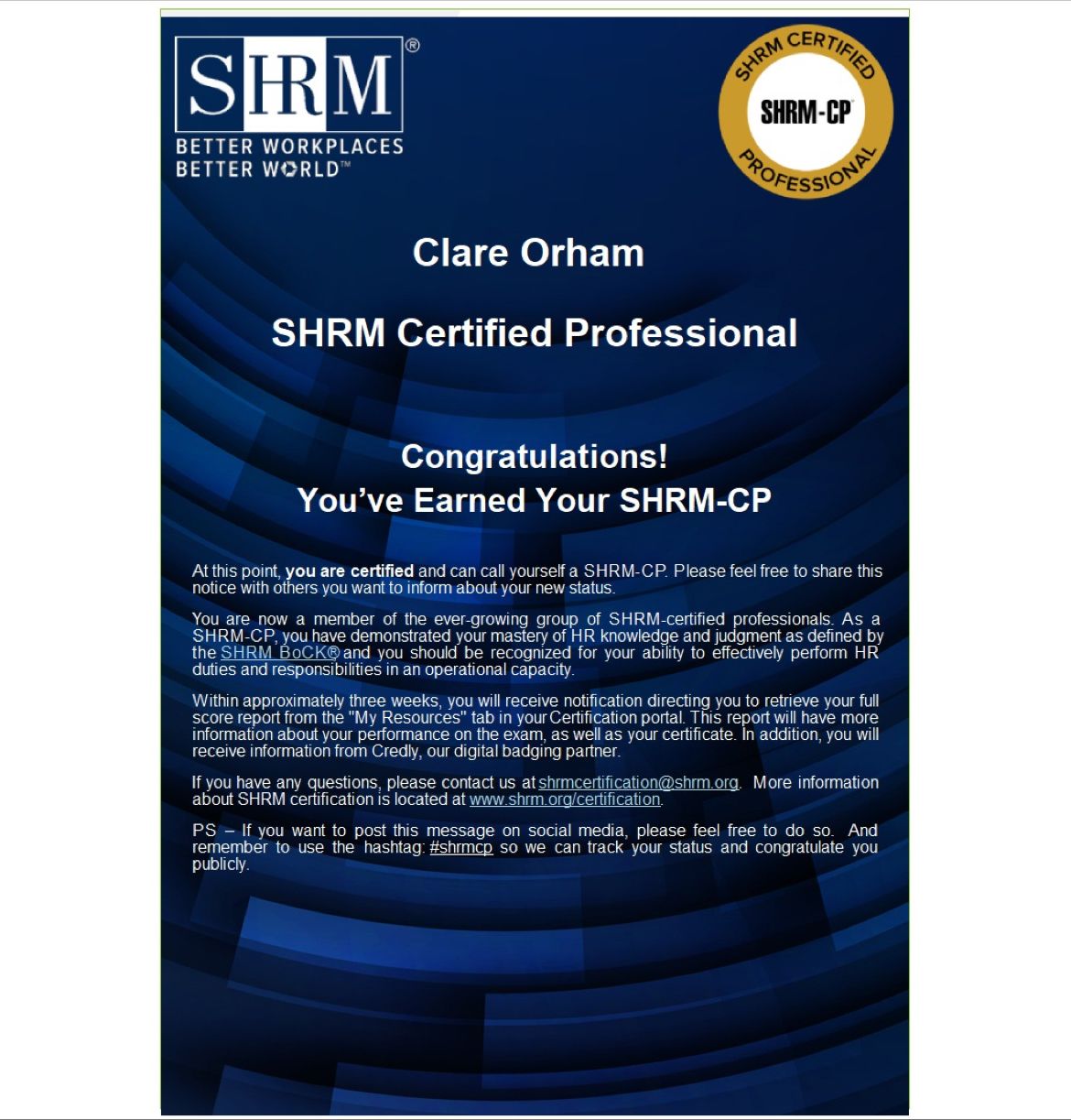 Clare Orham SHRM CP on LinkedIn: #shrm Clare Orham SHRM CP on LinkedIn: #shrm