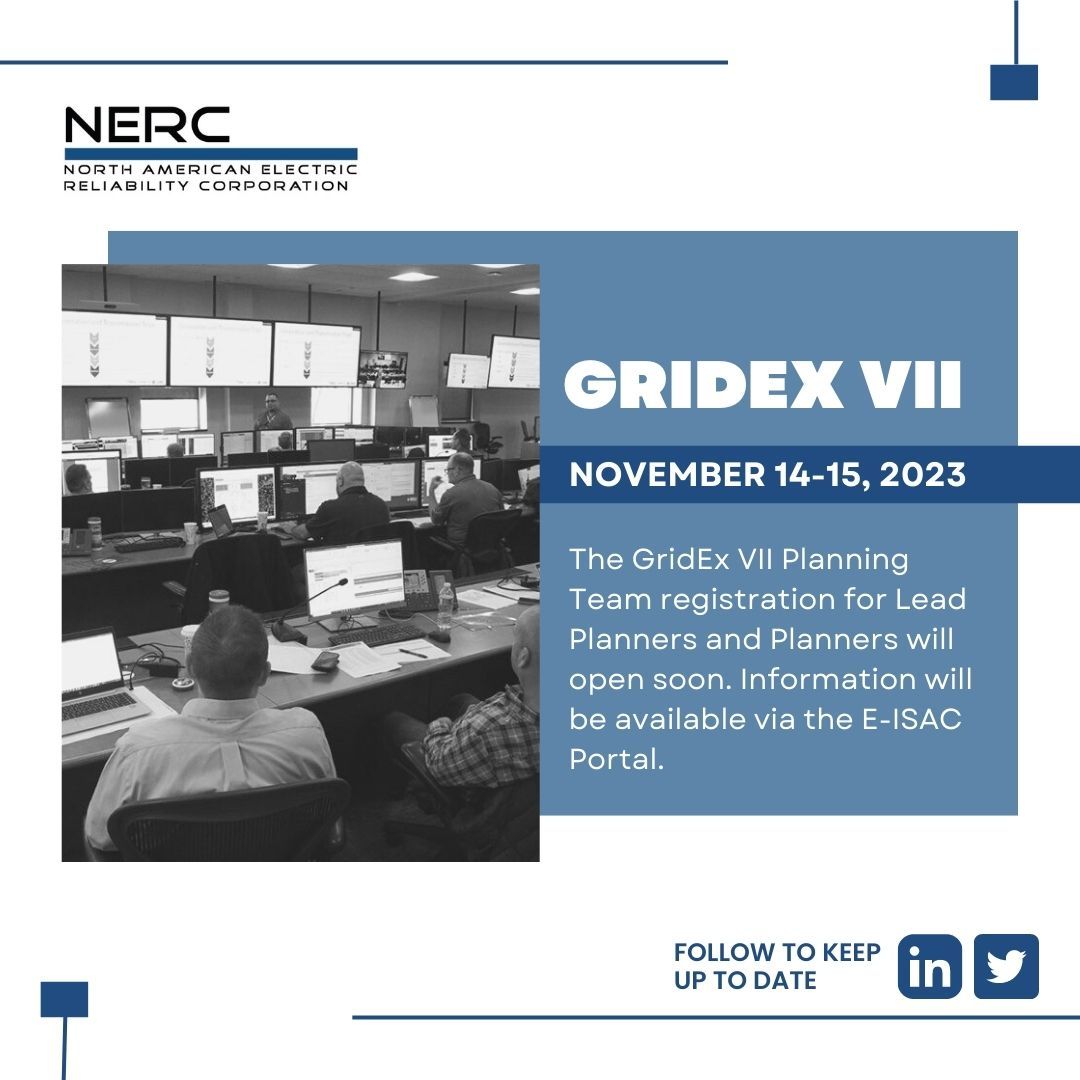 North American Electric Reliability Corporation (NERC) on LinkedIn: #GridEx North American Electric Reliability Corporation (NERC) on LinkedIn: #GridEx