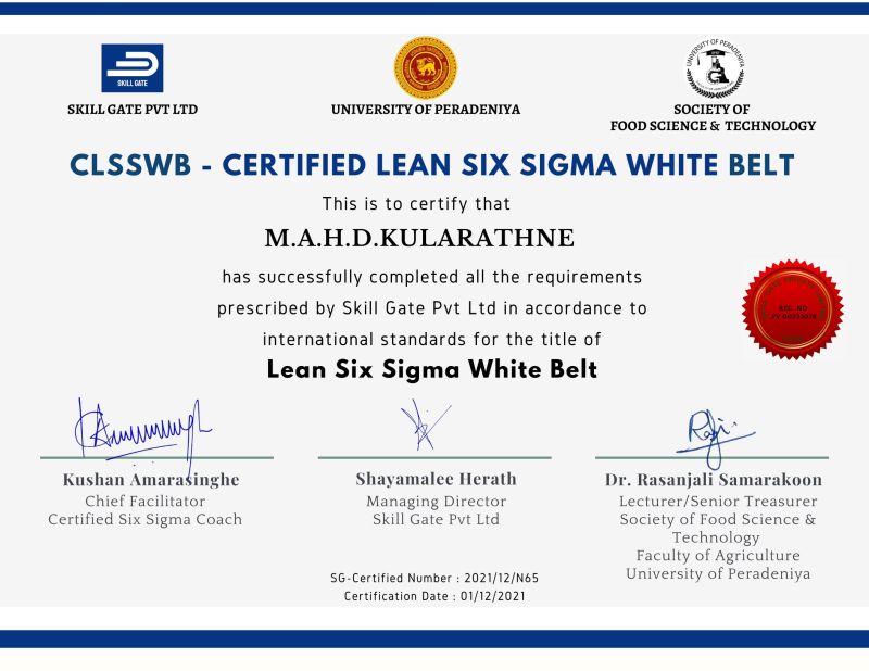 Hasini Dilinika on LinkedIn: CLSSWB- Certified Lean Six Sigma White ...