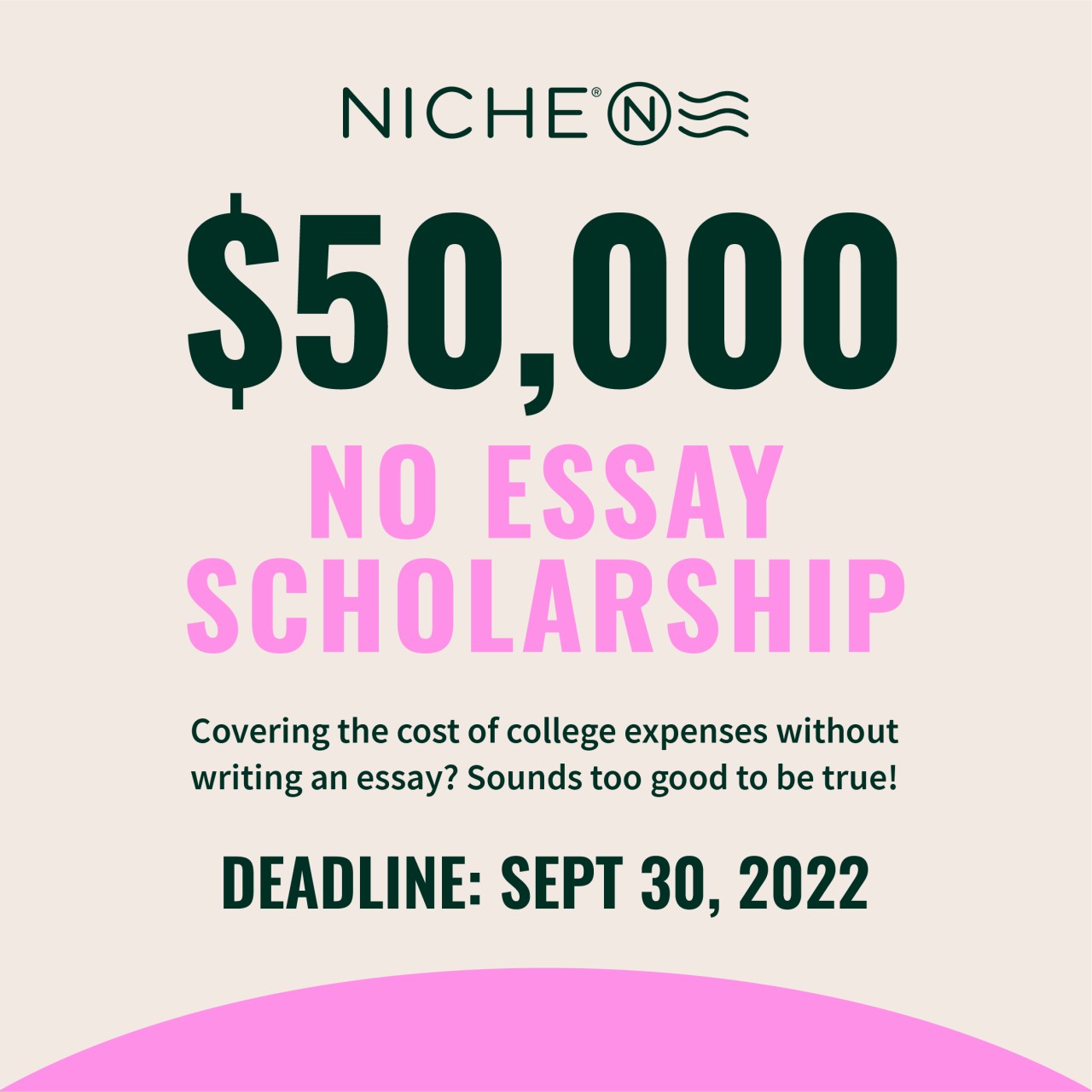 niche 50k no essay scholarship