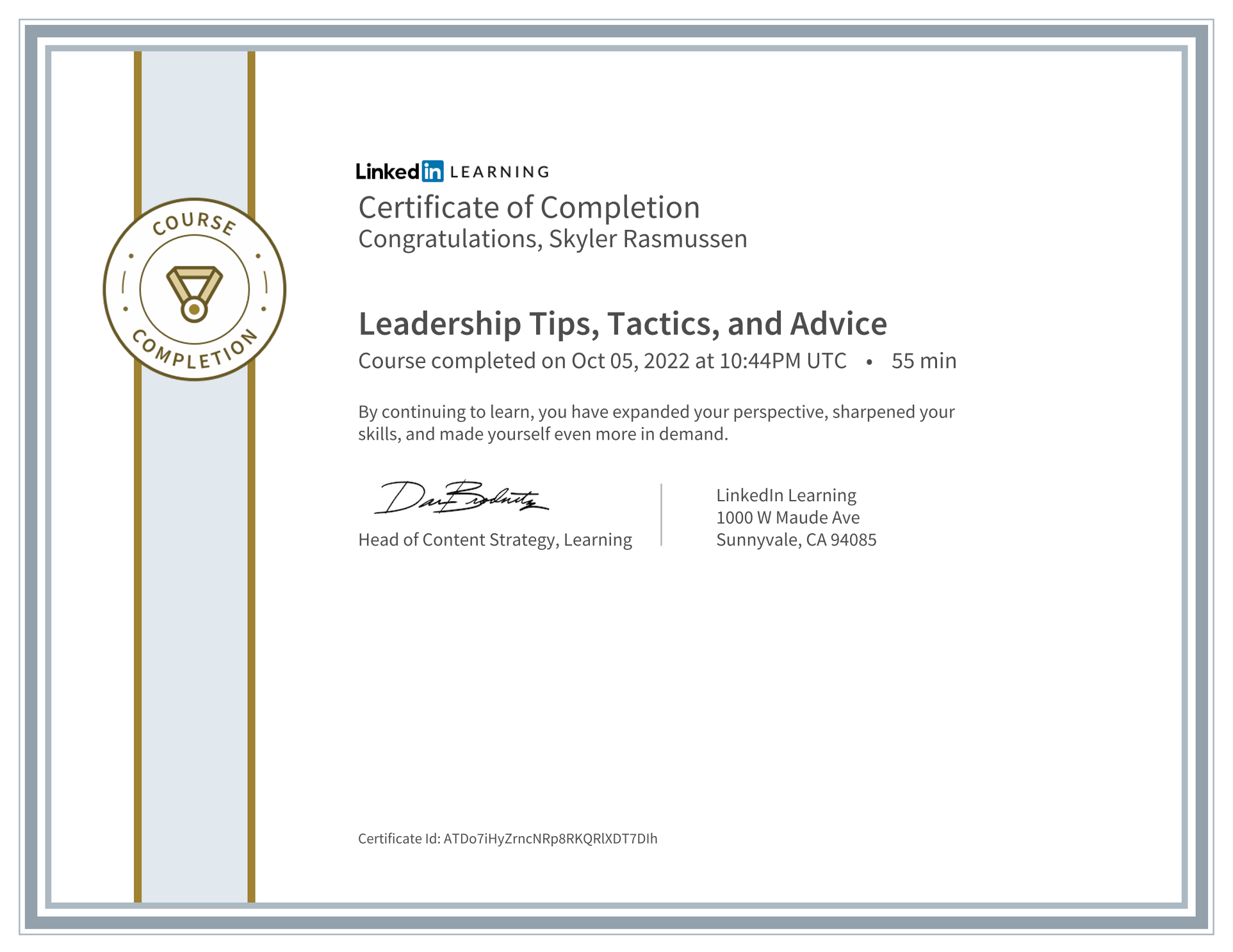 Skyler Rasmussen on LinkedIn: Certificate of Completion Skyler Rasmussen on LinkedIn: Certificate of Completion
