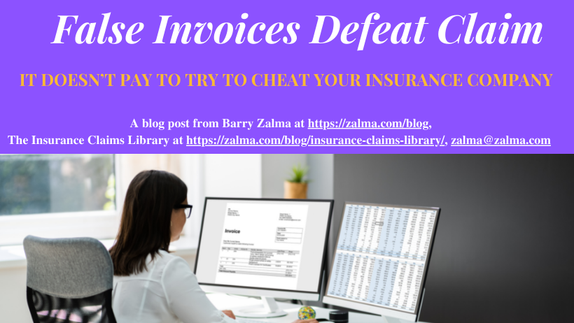 False Invoices Defeat Claim
